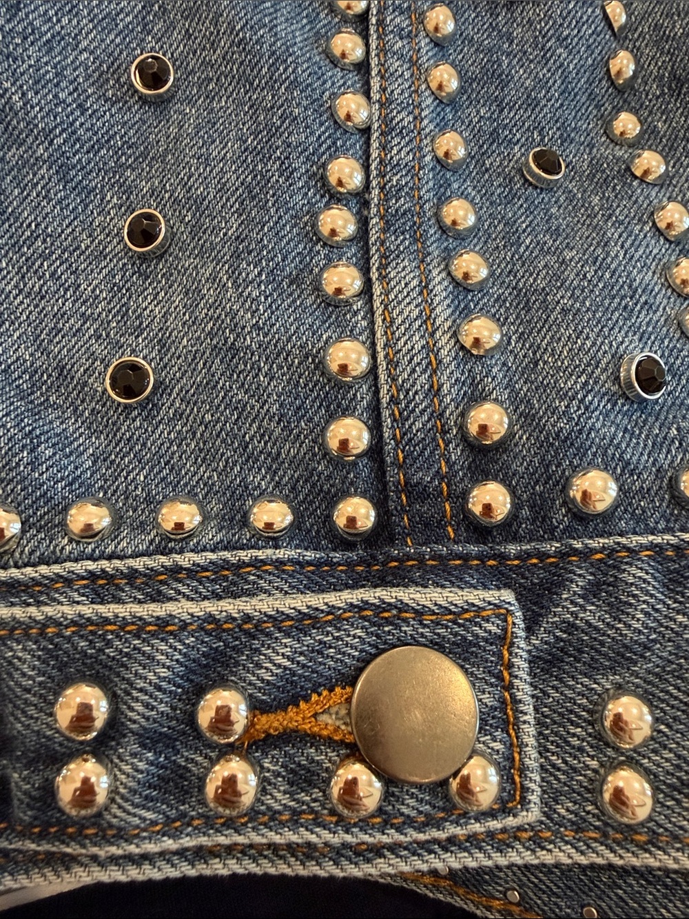 NFL  Officially Licensed Dallas Cowboys Studded Denim Women’s Cropped Jacket - Picture 4 of 15